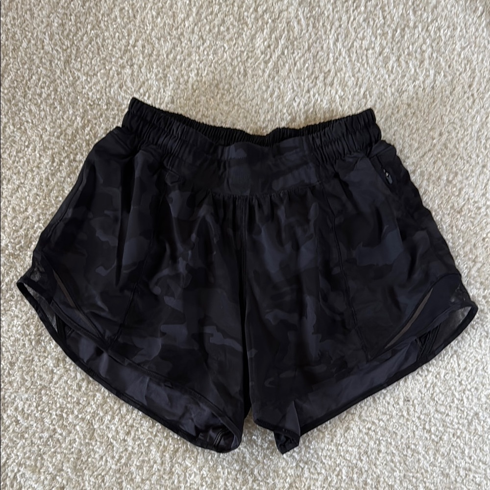 Lululemon Athletica Black Camo Athletic Shorts